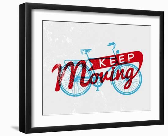 Retro Bike Concept Typography-cienpies-Framed Art Print