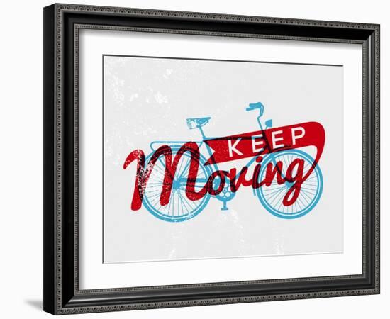 Retro Bike Concept Typography-cienpies-Framed Art Print