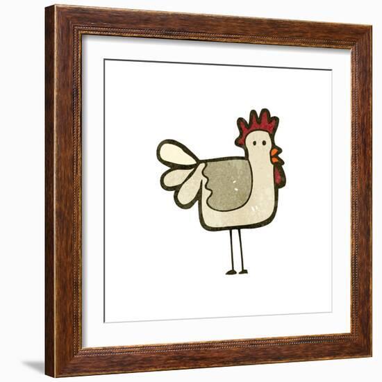 Retro Cartoon Chicken-lineartestpilot-Framed Art Print