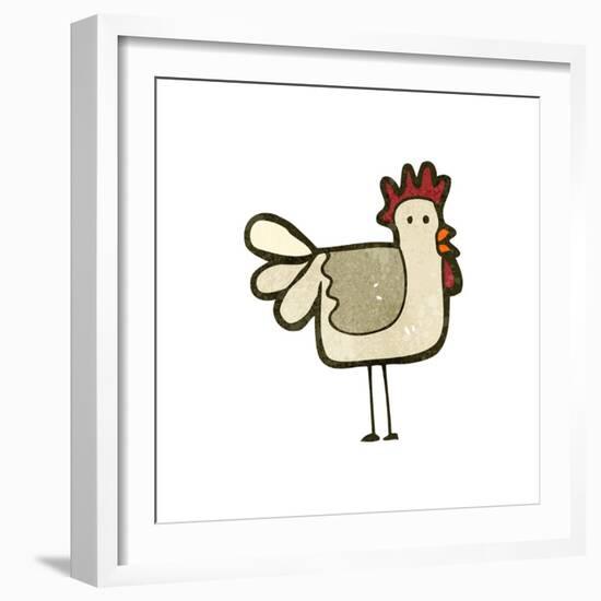 Retro Cartoon Chicken-lineartestpilot-Framed Art Print