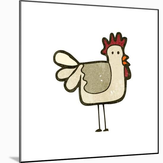 Retro Cartoon Chicken-lineartestpilot-Mounted Art Print