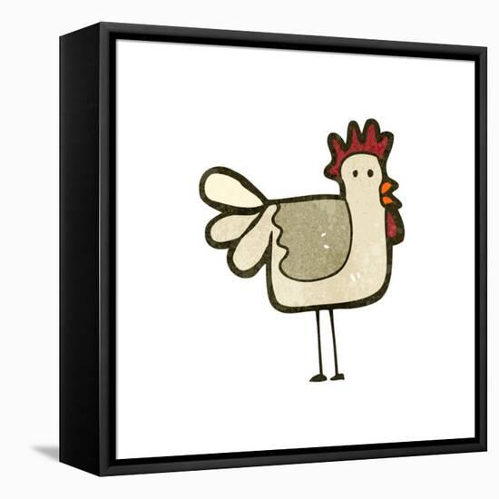 Retro Cartoon Chicken-lineartestpilot-Framed Stretched Canvas