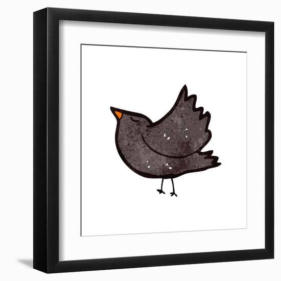 Retro Cartoon Crow-lineartestpilot-Framed Art Print