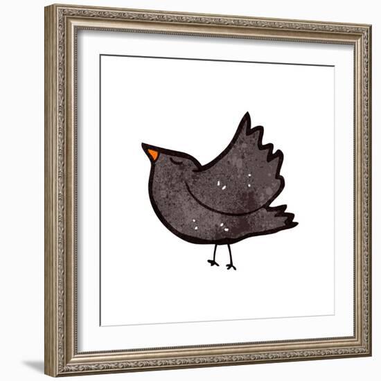 Retro Cartoon Crow-lineartestpilot-Framed Art Print