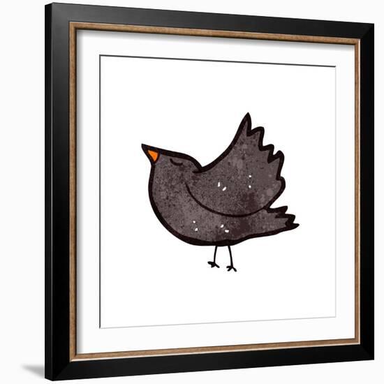 Retro Cartoon Crow-lineartestpilot-Framed Art Print