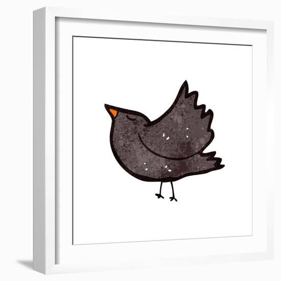 Retro Cartoon Crow-lineartestpilot-Framed Art Print