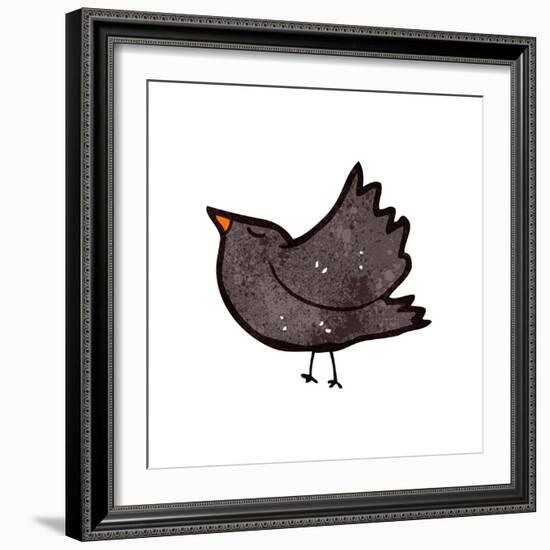 Retro Cartoon Crow-lineartestpilot-Framed Art Print