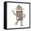 Retro Cartoon Dancing Robot-lineartestpilot-Framed Stretched Canvas