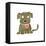 Retro Cartoon Dog-lineartestpilot-Framed Stretched Canvas
