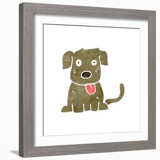 Retro Cartoon Dog-lineartestpilot-Framed Art Print