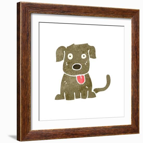 Retro Cartoon Dog-lineartestpilot-Framed Art Print