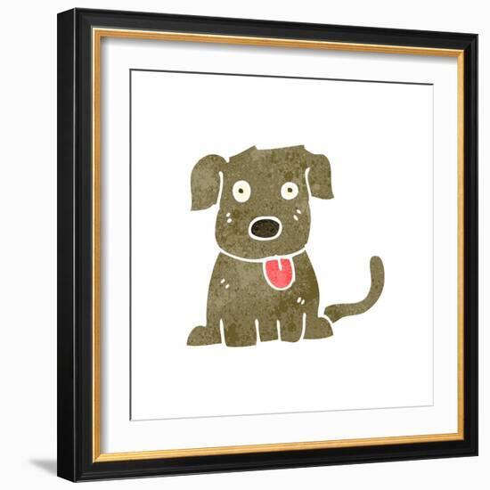 Retro Cartoon Dog-lineartestpilot-Framed Art Print