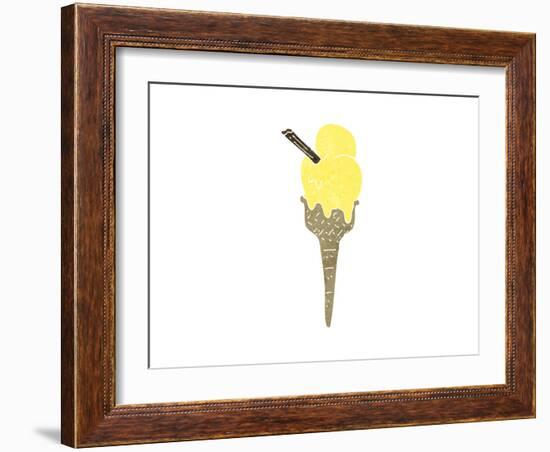 Retro Cartoon Ice Cream-lineartestpilot-Framed Art Print