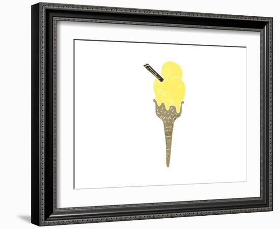 Retro Cartoon Ice Cream-lineartestpilot-Framed Art Print