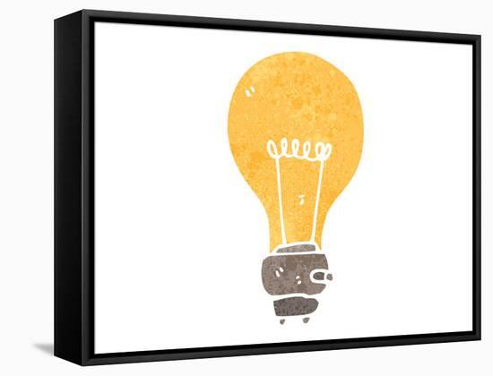 Retro Cartoon Light Bulb Symbol-lineartestpilot-Framed Stretched Canvas