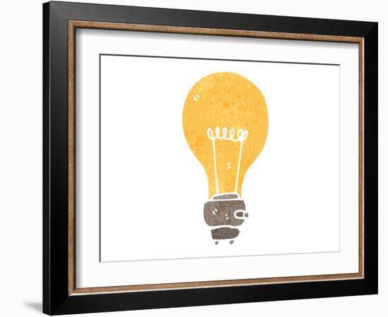 Retro Cartoon Light Bulb Symbol-lineartestpilot-Framed Premium Giclee Print