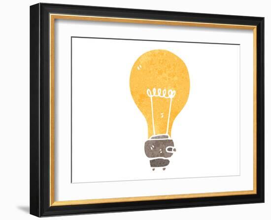 Retro Cartoon Light Bulb Symbol-lineartestpilot-Framed Premium Giclee Print