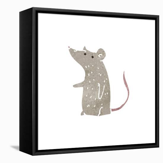 Retro Cartoon Little Mouse-lineartestpilot-Framed Stretched Canvas