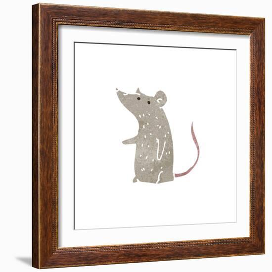 Retro Cartoon Little Mouse-lineartestpilot-Framed Art Print