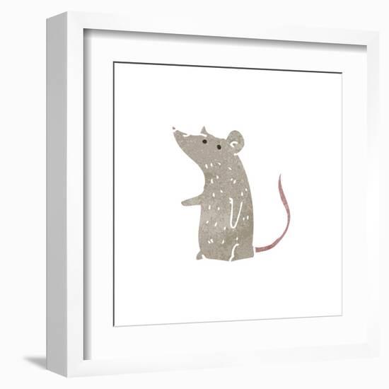 Retro Cartoon Little Mouse-lineartestpilot-Framed Art Print