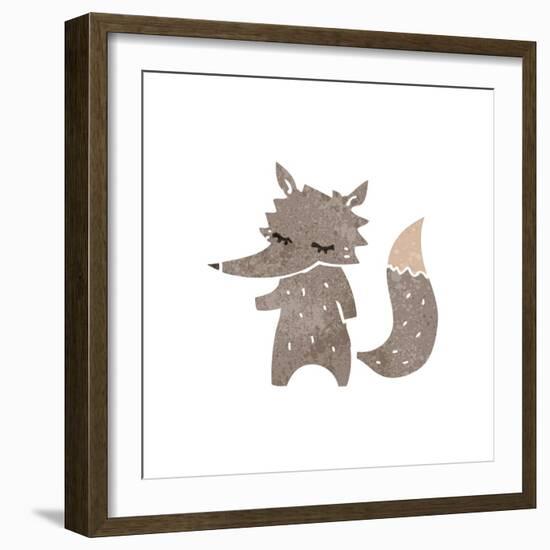 Retro Cartoon Little Wolf-lineartestpilot-Framed Art Print