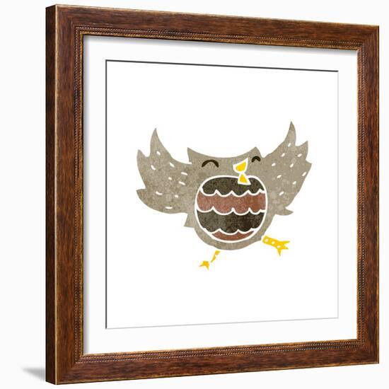 Retro Cartoon Owl-lineartestpilot-Framed Art Print