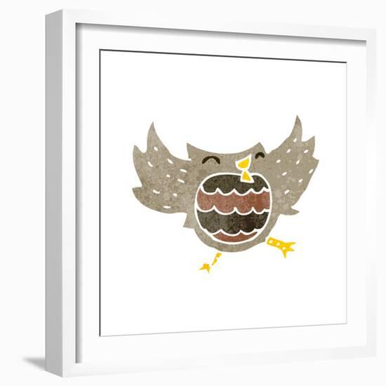 Retro Cartoon Owl-lineartestpilot-Framed Art Print