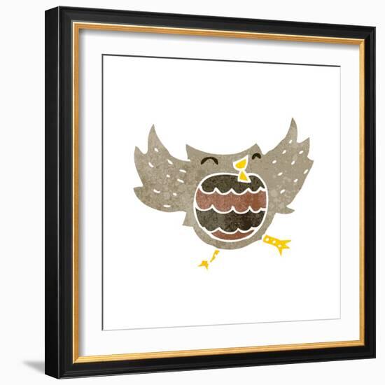 Retro Cartoon Owl-lineartestpilot-Framed Art Print