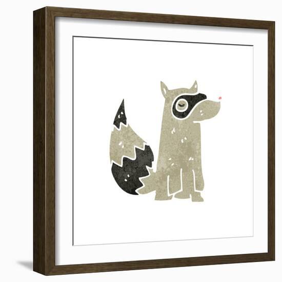 Retro Cartoon Raccoon-lineartestpilot-Framed Art Print