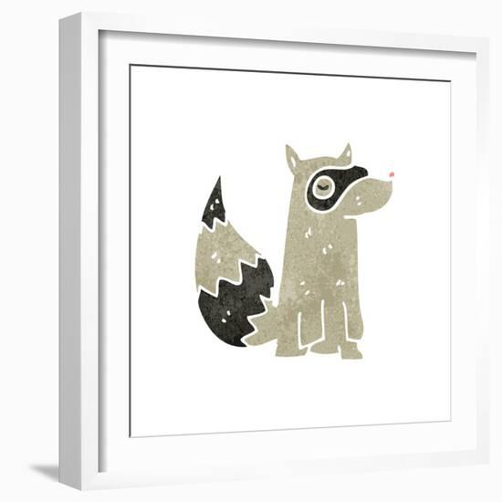 Retro Cartoon Raccoon-lineartestpilot-Framed Art Print