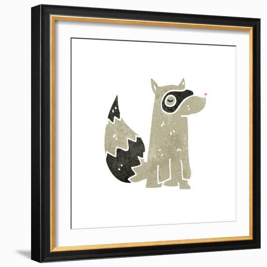 Retro Cartoon Raccoon-lineartestpilot-Framed Art Print