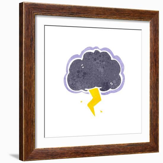 Retro Cartoon Storm Cloud-lineartestpilot-Framed Art Print