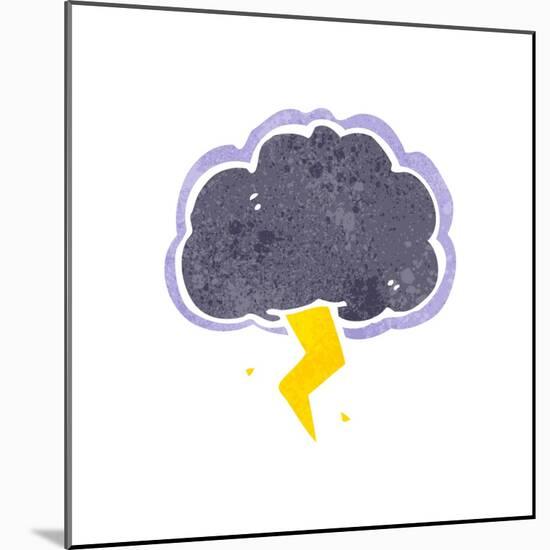 Retro Cartoon Storm Cloud-lineartestpilot-Mounted Art Print