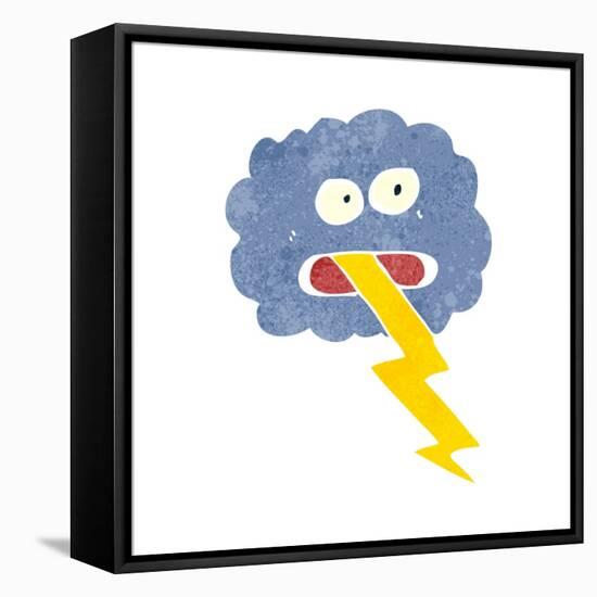 Retro Cartoon Storm Cloud-lineartestpilot-Framed Stretched Canvas