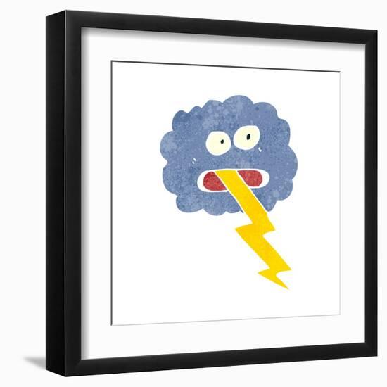 Retro Cartoon Storm Cloud-lineartestpilot-Framed Art Print