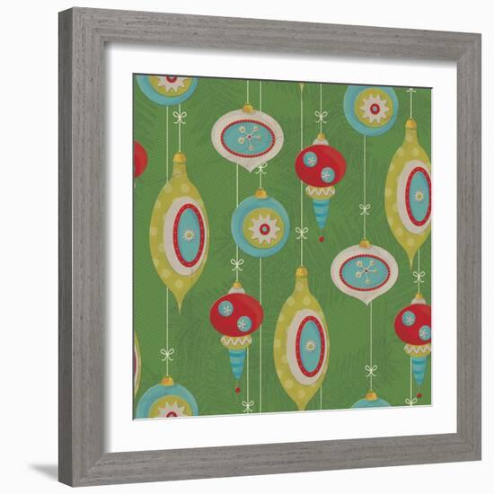 Retro Christmas half drop 2-Holli Conger-Framed Giclee Print