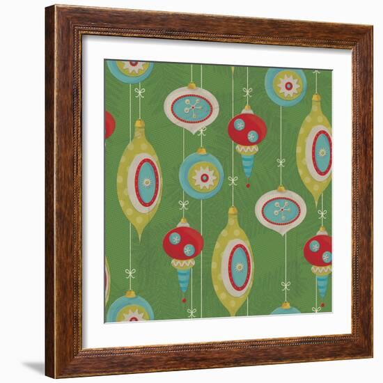 Retro Christmas half drop 2-Holli Conger-Framed Giclee Print