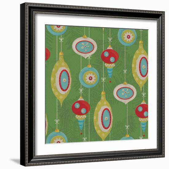 Retro Christmas half drop 2-Holli Conger-Framed Giclee Print