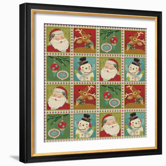 Retro Christmas repeat 1-Holli Conger-Framed Giclee Print