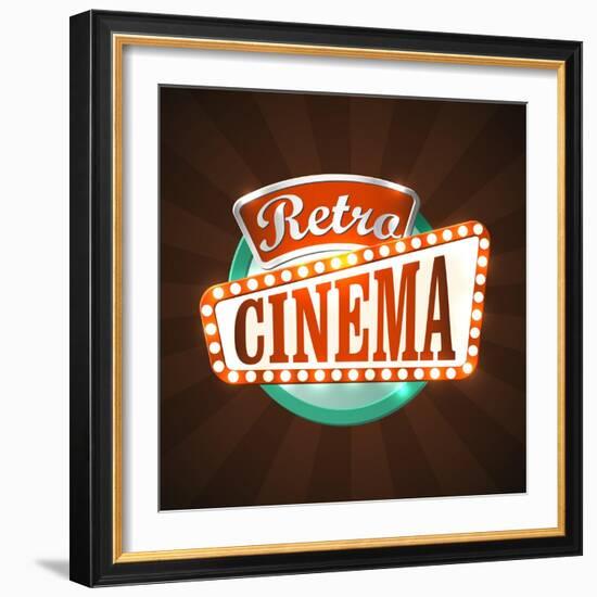 Retro Cinema-zayats-and-zayats-Framed Art Print