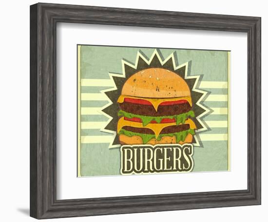 Retro Cover For Fast Food Menu-elfivetrov-Framed Art Print