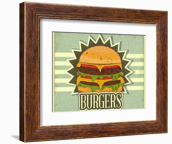 Retro Cover For Fast Food Menu-elfivetrov-Framed Art Print