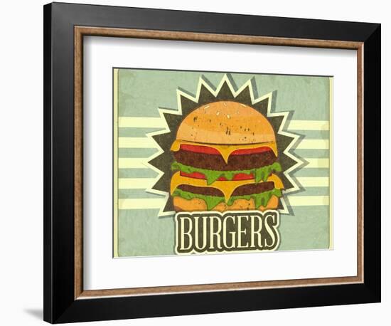 Retro Cover For Fast Food Menu-elfivetrov-Framed Art Print