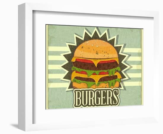 Retro Cover For Fast Food Menu-elfivetrov-Framed Art Print