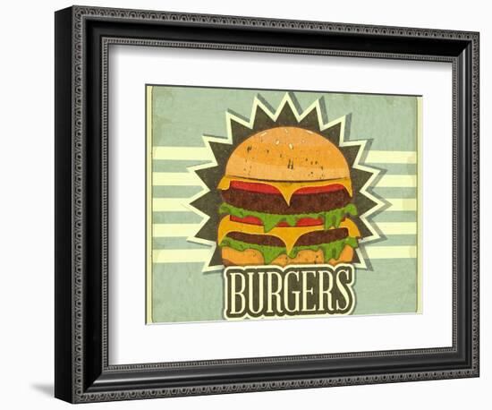 Retro Cover For Fast Food Menu-elfivetrov-Framed Art Print