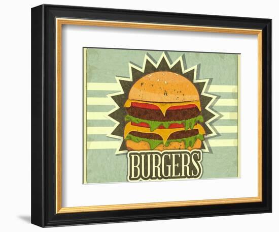 Retro Cover For Fast Food Menu-elfivetrov-Framed Art Print