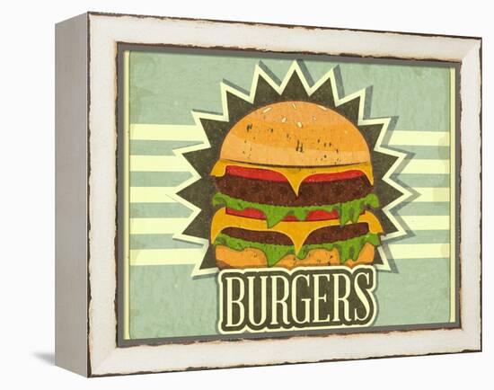 Retro Cover For Fast Food Menu-elfivetrov-Framed Stretched Canvas