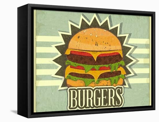 Retro Cover For Fast Food Menu-elfivetrov-Framed Stretched Canvas