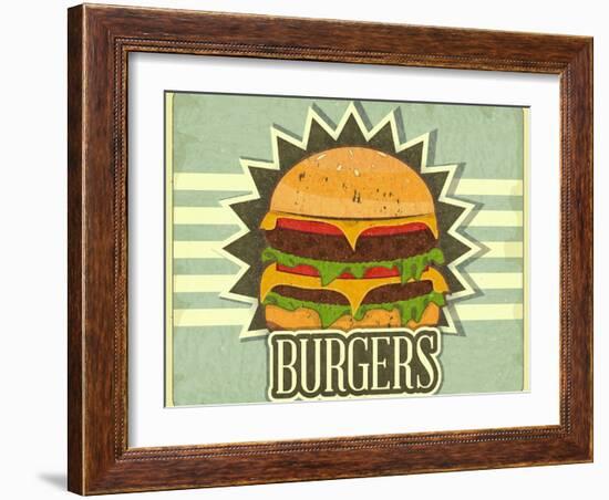 Retro Cover For Fast Food Menu-elfivetrov-Framed Art Print