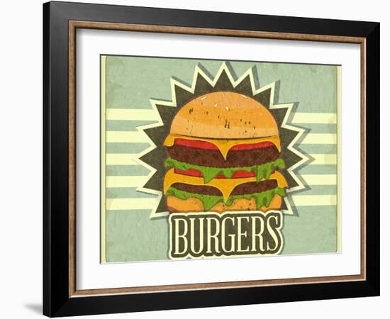 Retro Cover For Fast Food Menu-elfivetrov-Framed Art Print